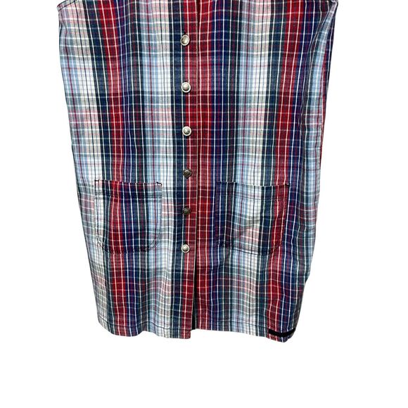Vintage‎ No Excuses 90s Y2K Jumper Dress Size L Red Blue Plaid - Picture 3 of 6